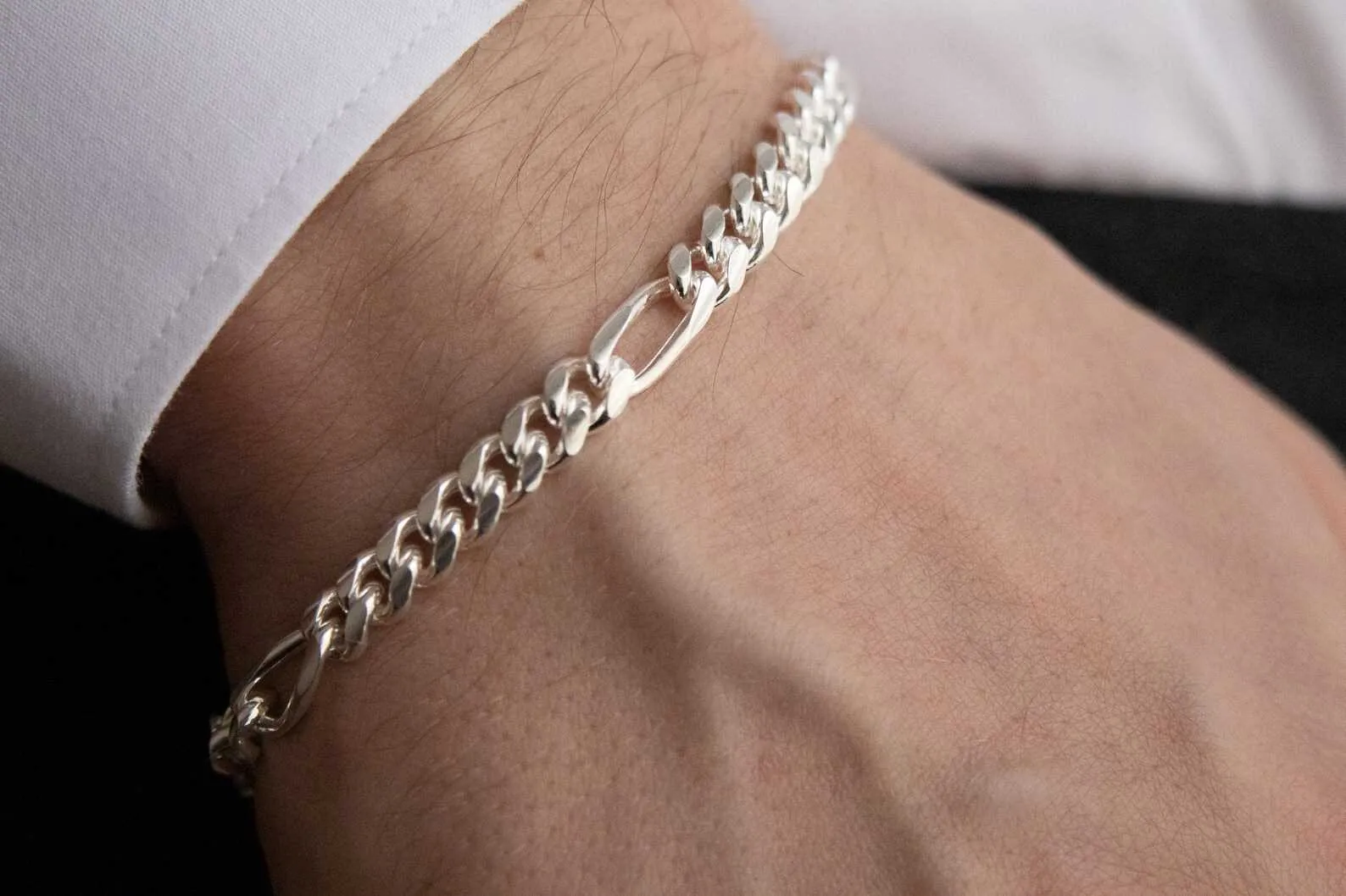 Gourmet Figaro Silver Bracelet For Men