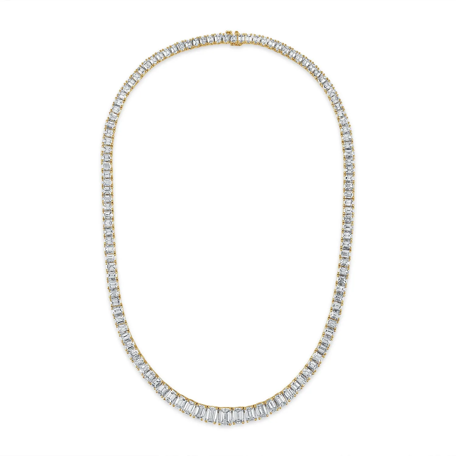 Graduated Emerald Cut Tennis Necklace