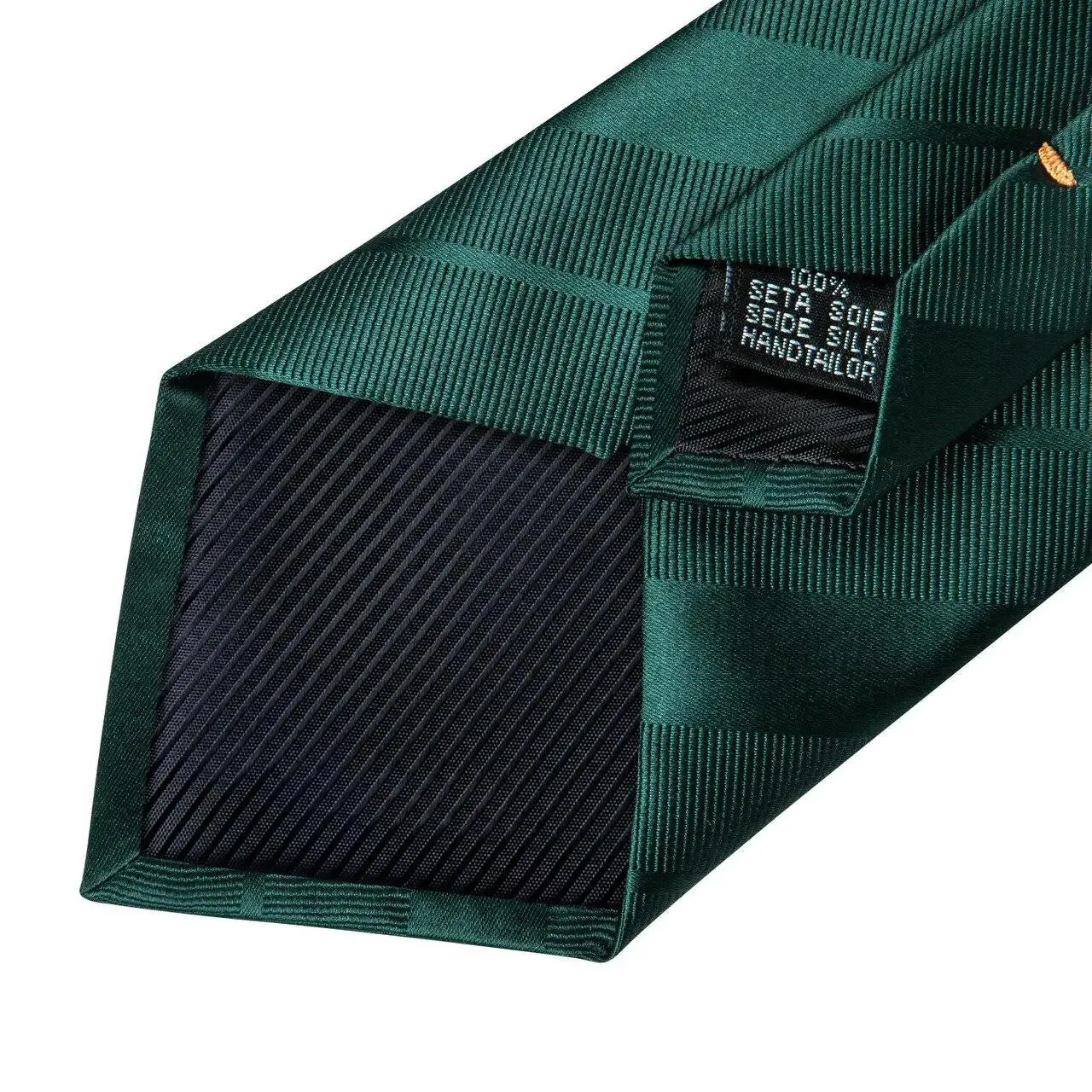 Green Stripe Necktie Pocket Square And Cufflinks Set