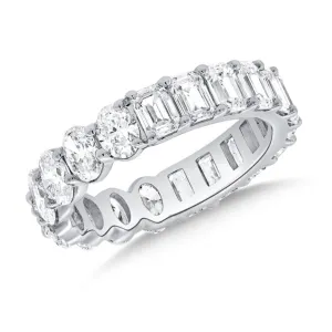 Half/Half Oval and Emerald Cut Lab Diamond Eternity Ring