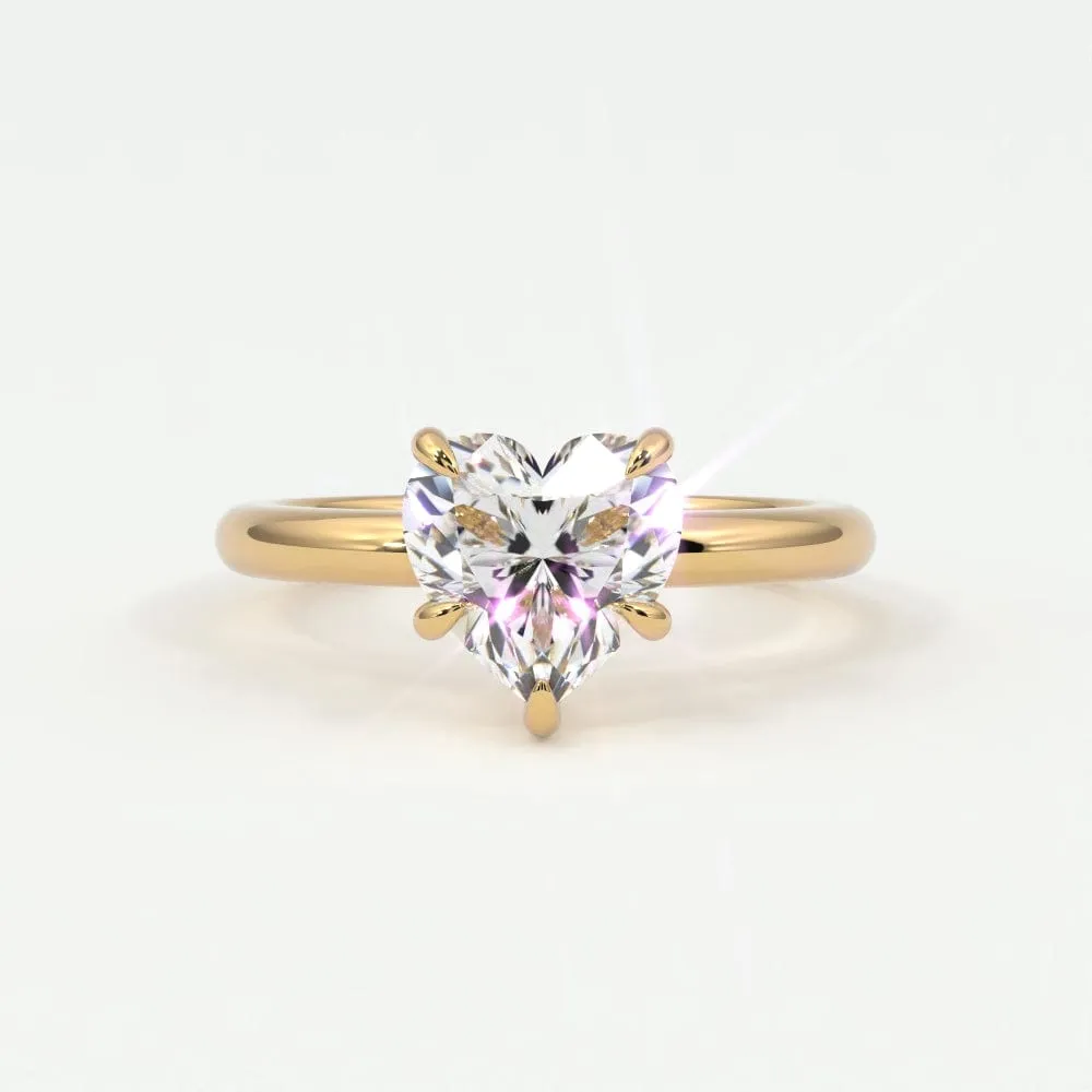 Heart Shape Diamond Solitaire Band