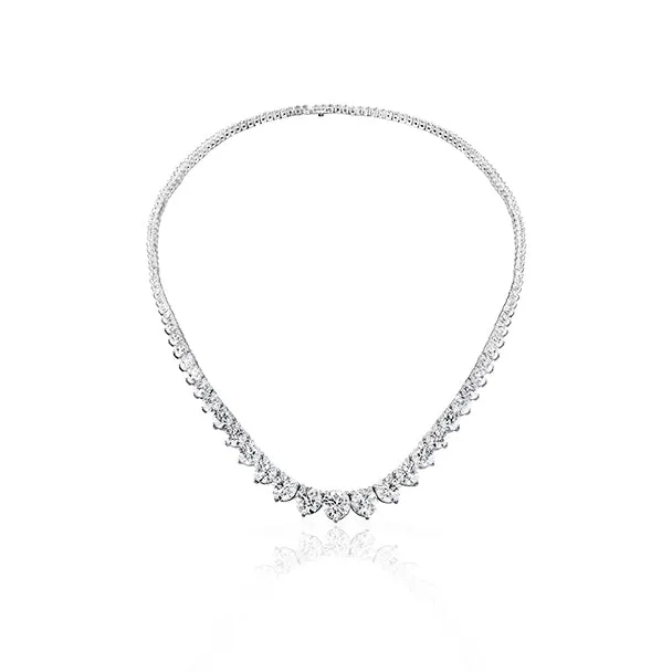 HEARTS ON FIR 'TEMPTATION' THREE PRONG 18CT WHITE GOLD 20CT DIAMOND NECKLACE