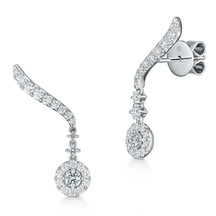 Hearts on Fire 18K White Gold Vela Drop Diamond Earrings