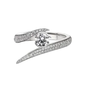 Interlocking Solitaire50 Engagement Ring - 18ct White Gold & 0.99ct Diamond