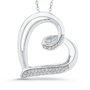 KATARINA Heart Diamond Pendant Necklace (1/10 cttw)