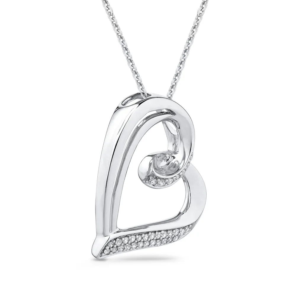 KATARINA Heart Diamond Pendant Necklace (1/10 cttw)