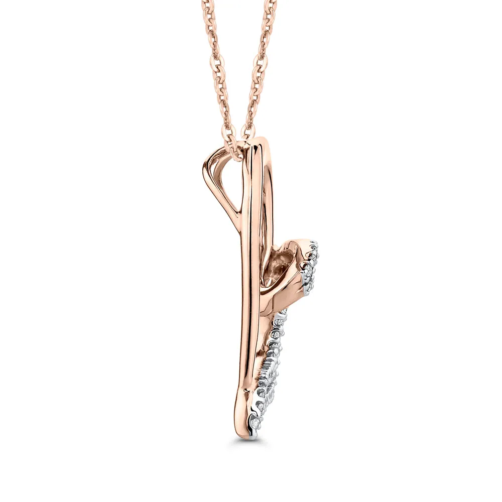 KATARINA Heart Diamond Pendant Necklace (1/4 cttw)