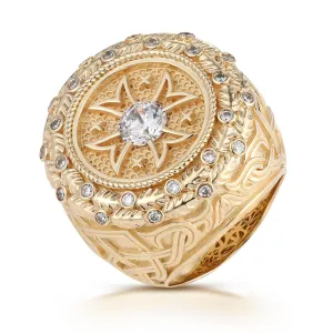 Large Maltese Cross Ring With Diamonds