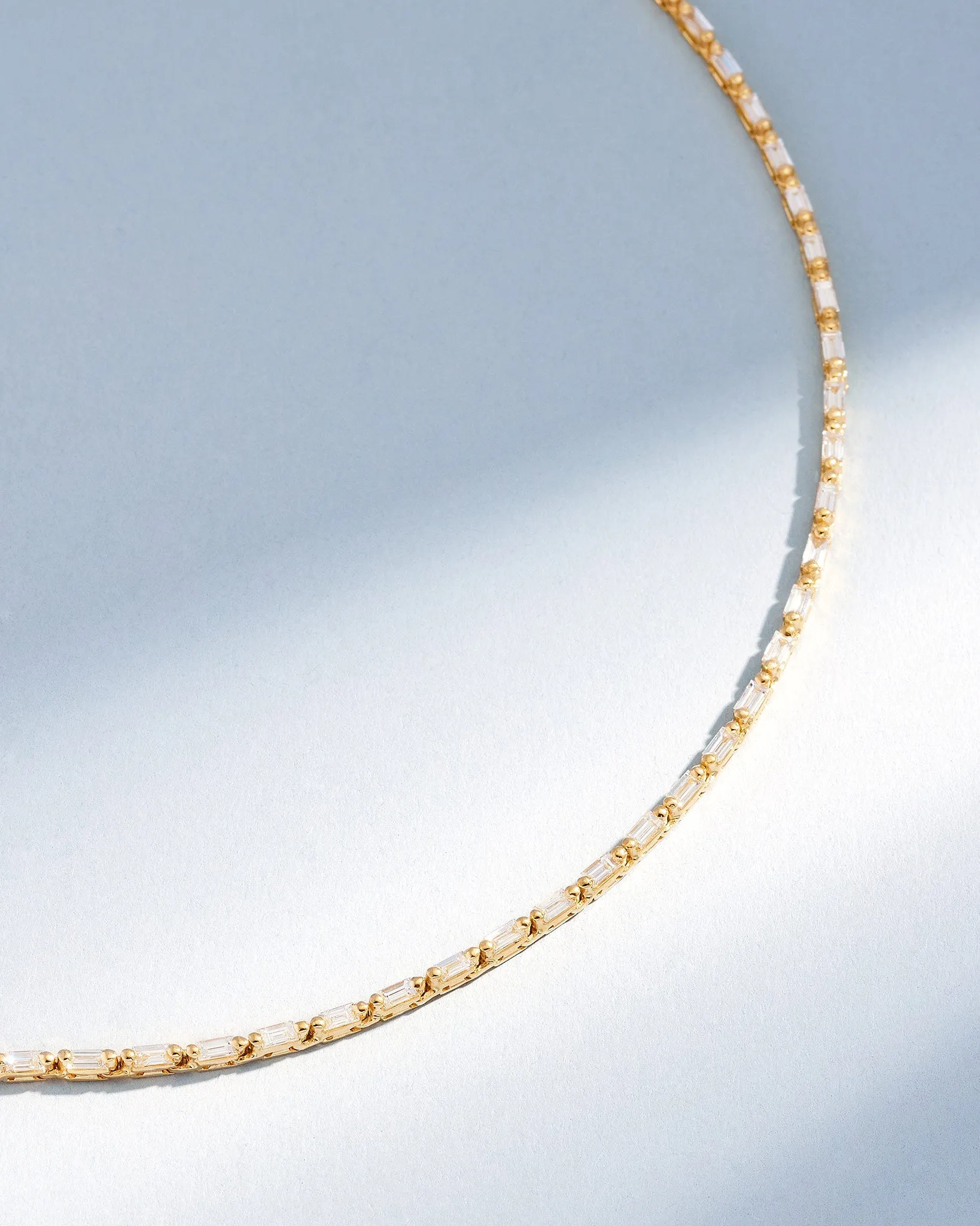 Linear Full Diamond Tennis Necklace