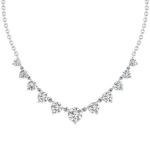 Linked Diamond Tennis Necklace White Gold