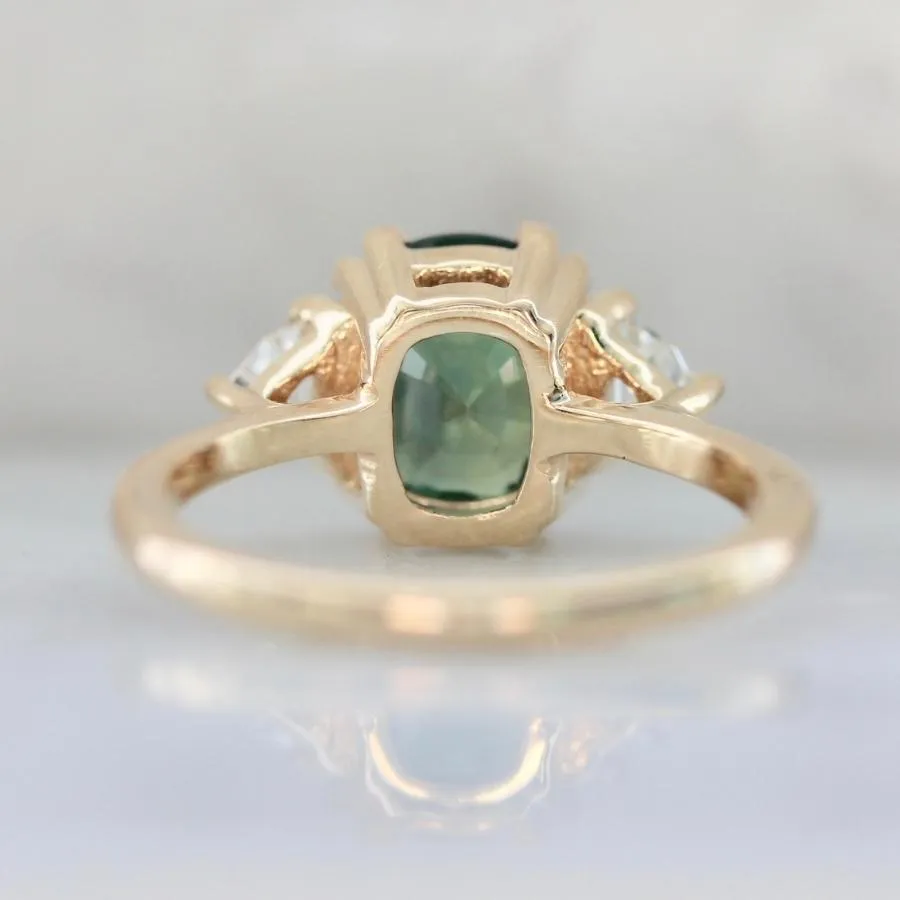 Lola Green Cushion Cut Sapphire Ring