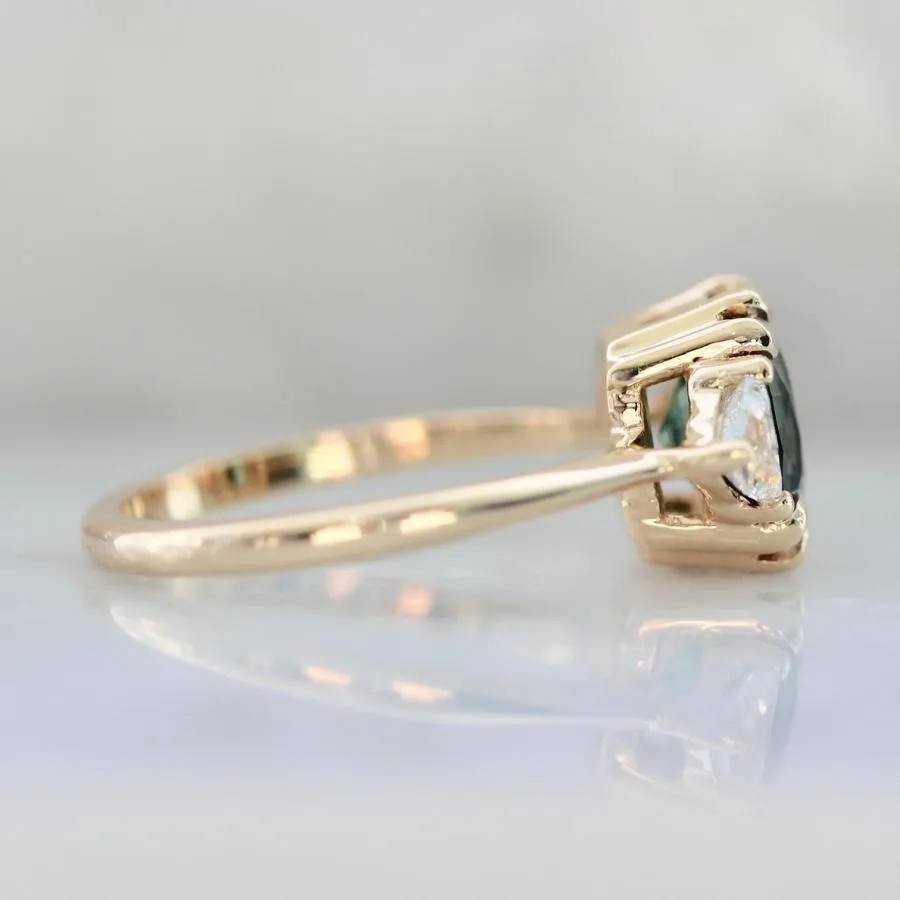 Lola Green Cushion Cut Sapphire Ring