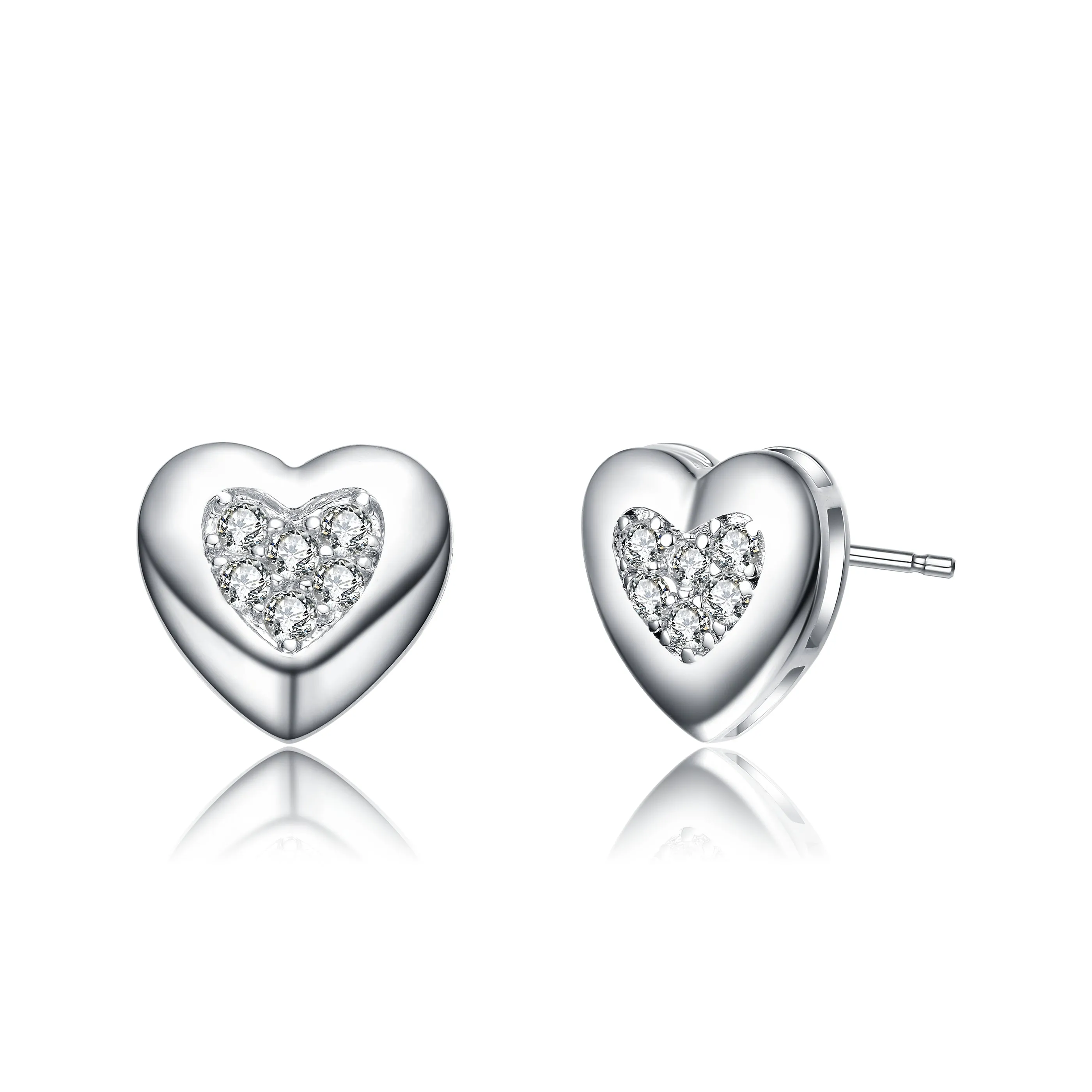 Lovely Gold Plated Heart Stud Earrings