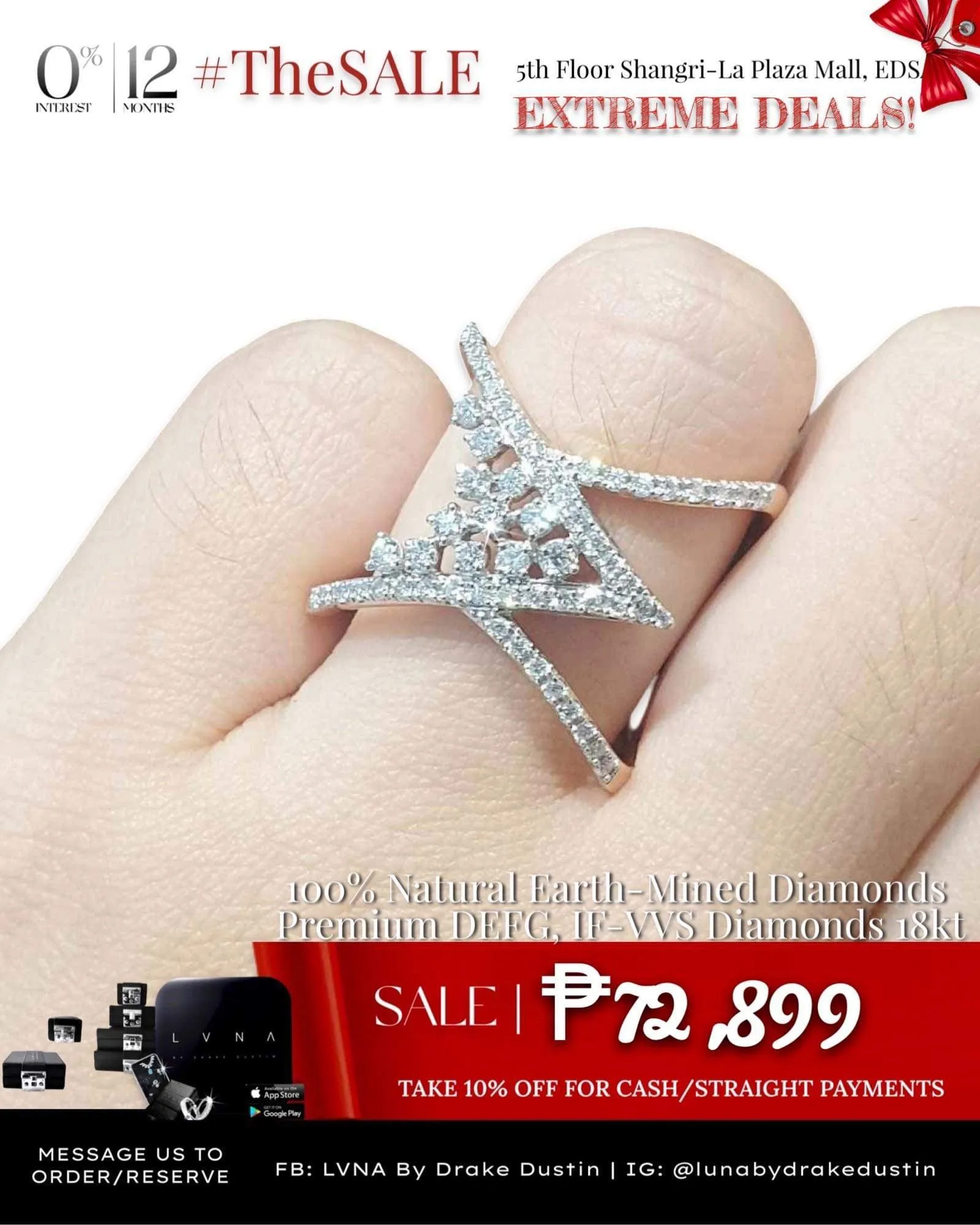 #LVNA2024 | Big Deco Criss Cross Diamond Ring 18kt