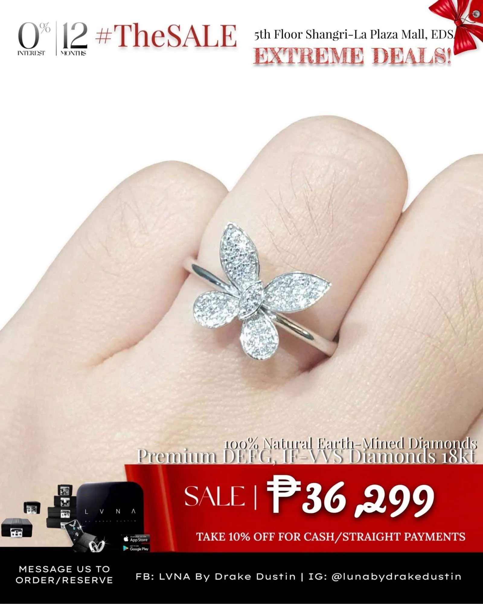 #LVNA2024 | Butterfly Paved Diamond Ring 18kt