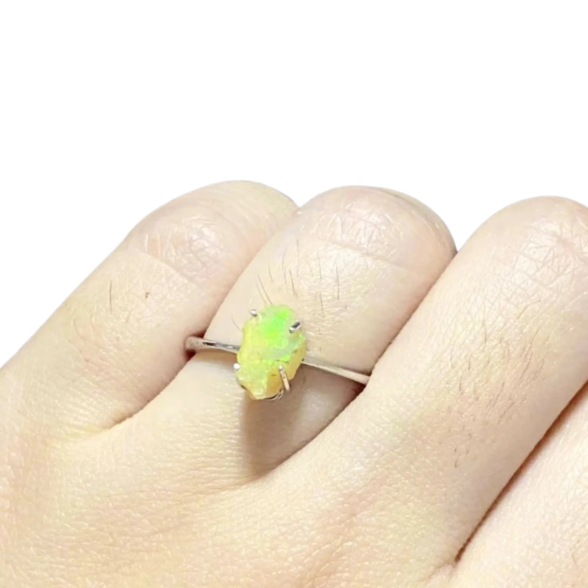 #LVNA2024 | LVNA Signatures Rough Fiery Yellow Rough Opal Gemstones Ring 14kt White Gold