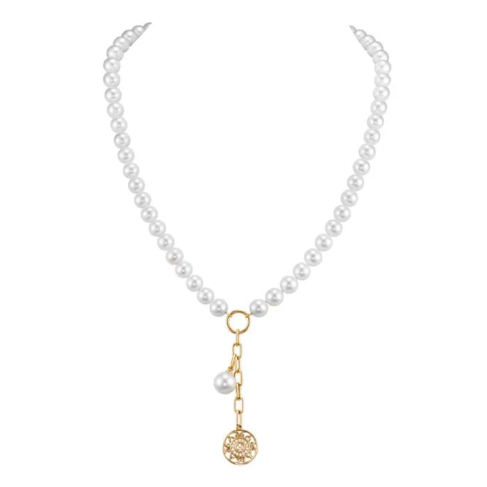 Mastoloni Pearl Charm Necklace in 14K Yellow Gold