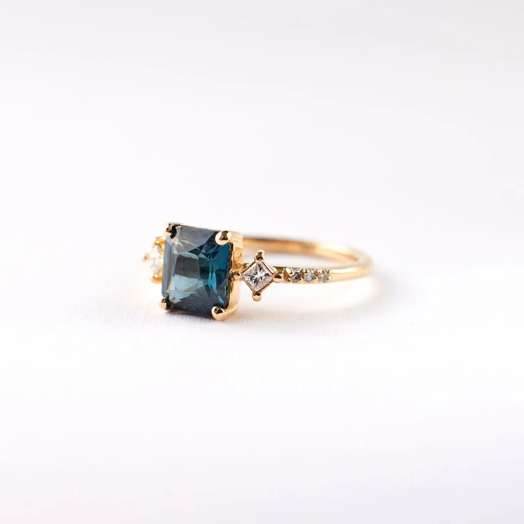 May Ring - 1.83 Carat Blue Radiant Sapphire