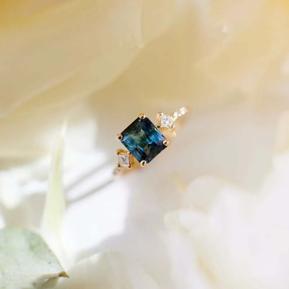 May Ring - 1.83 Carat Blue Radiant Sapphire