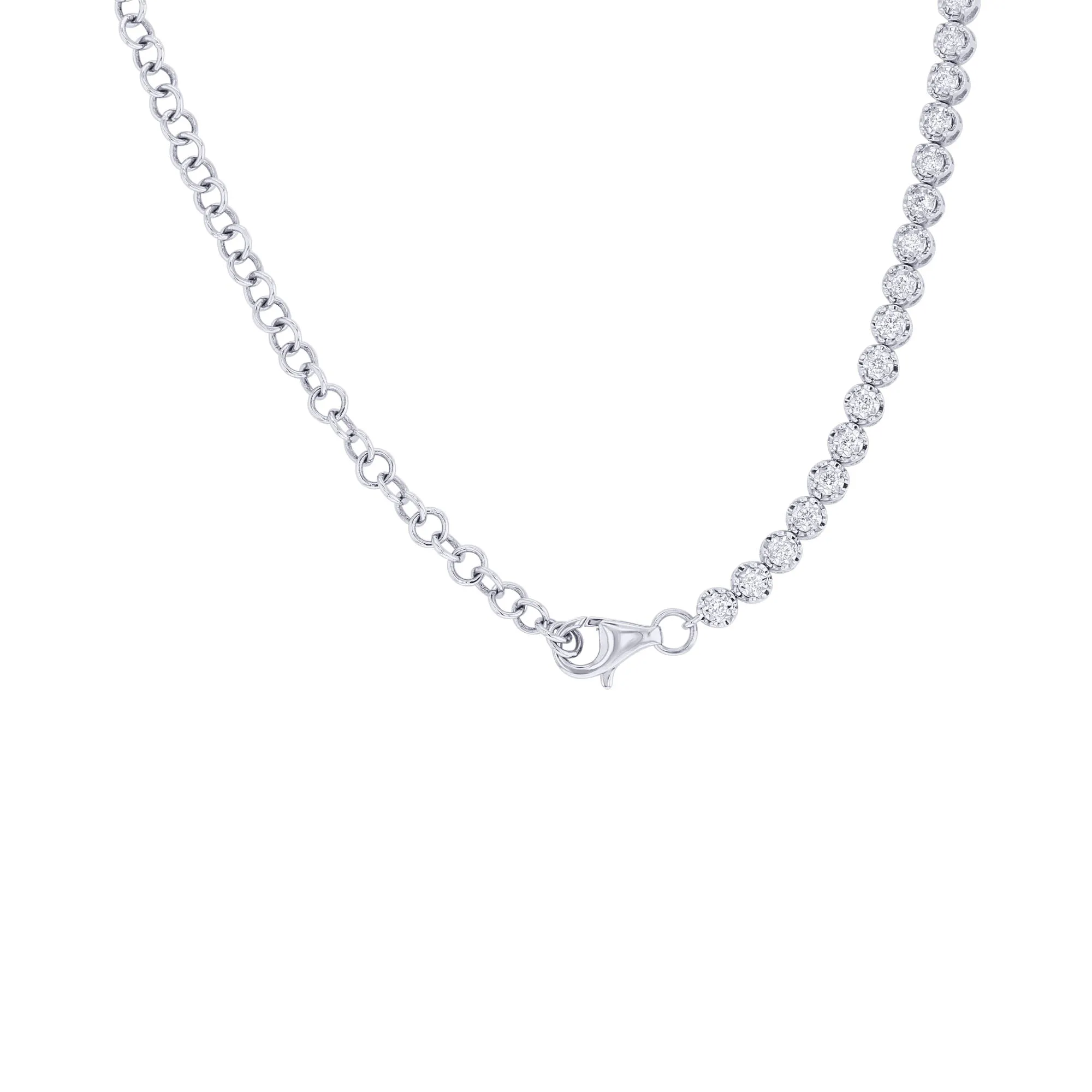 Milan Crown Diamond Tennis Necklace