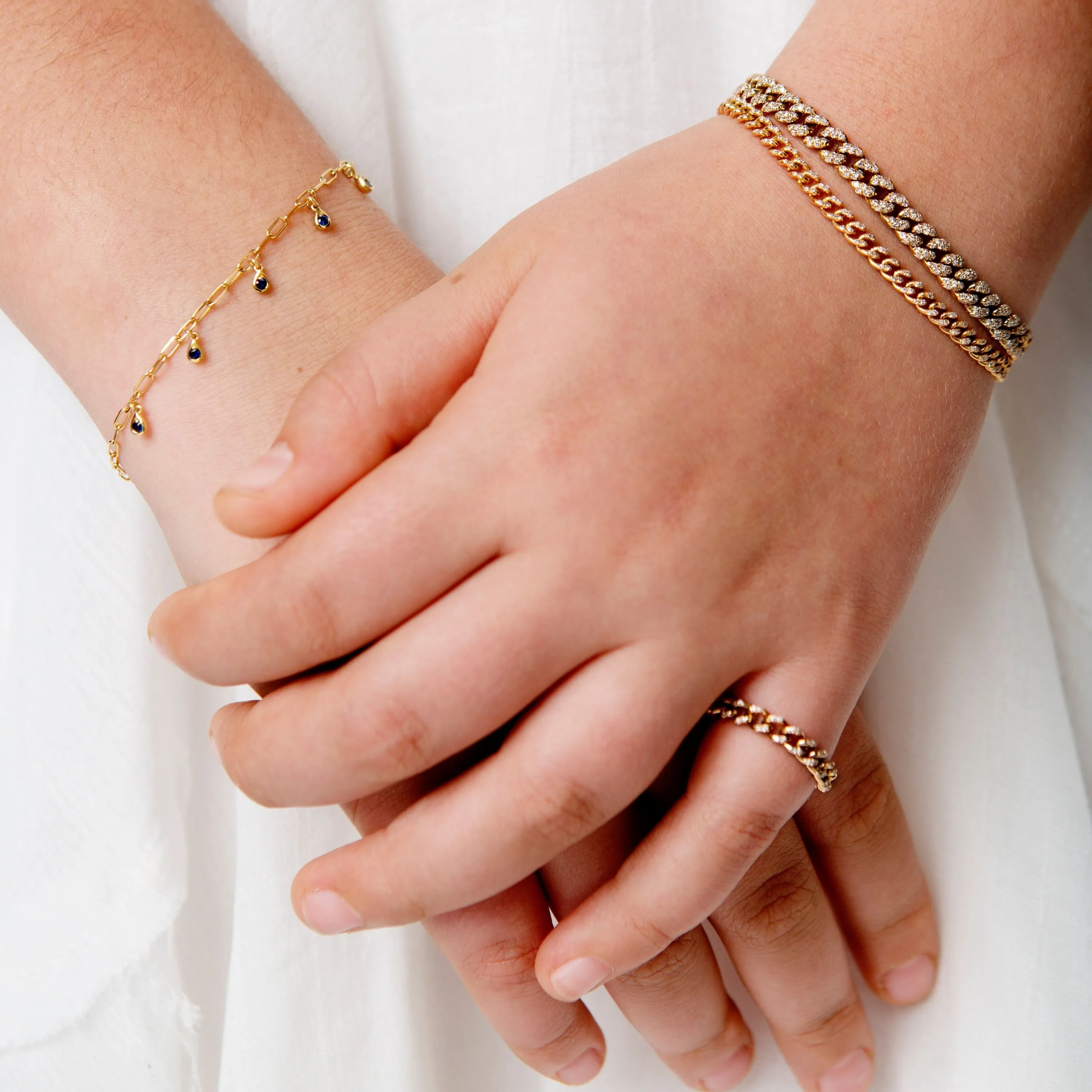 MINI ME RAINBOW PAVE MINI LINK BRACELET