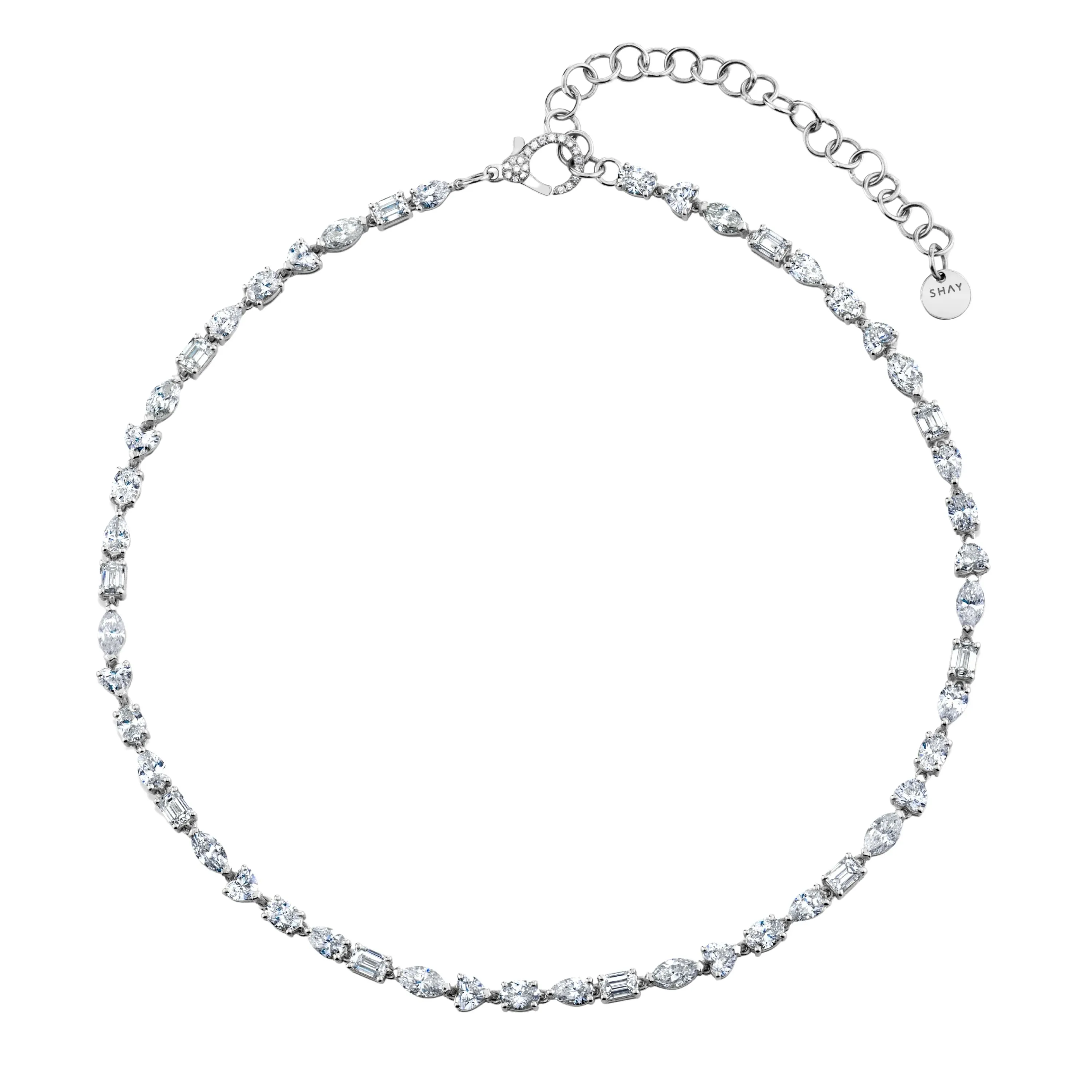 MINI MIXED DIAMOND TENNIS NECKLACE