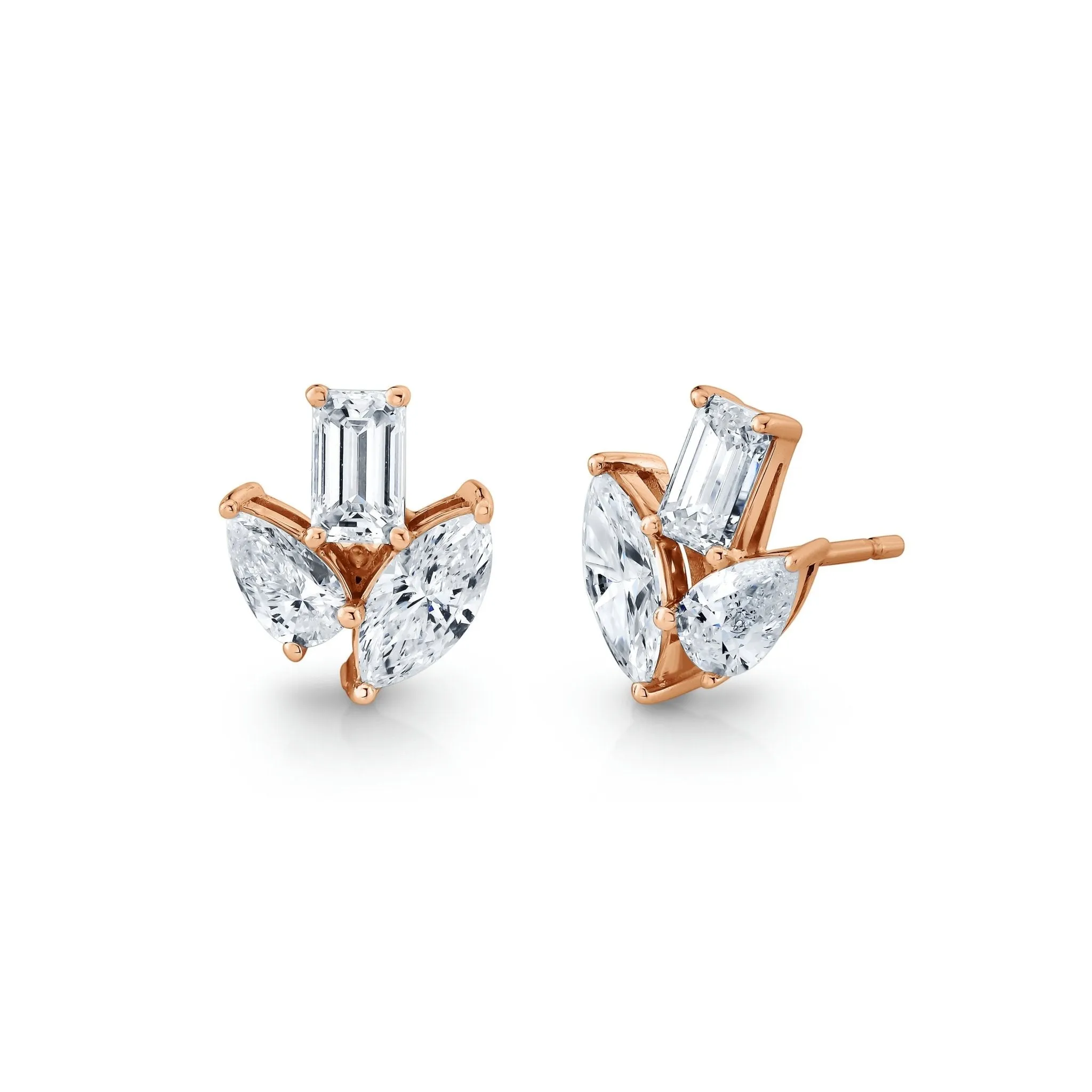 Multi  Shape Diamond Stud Earrings