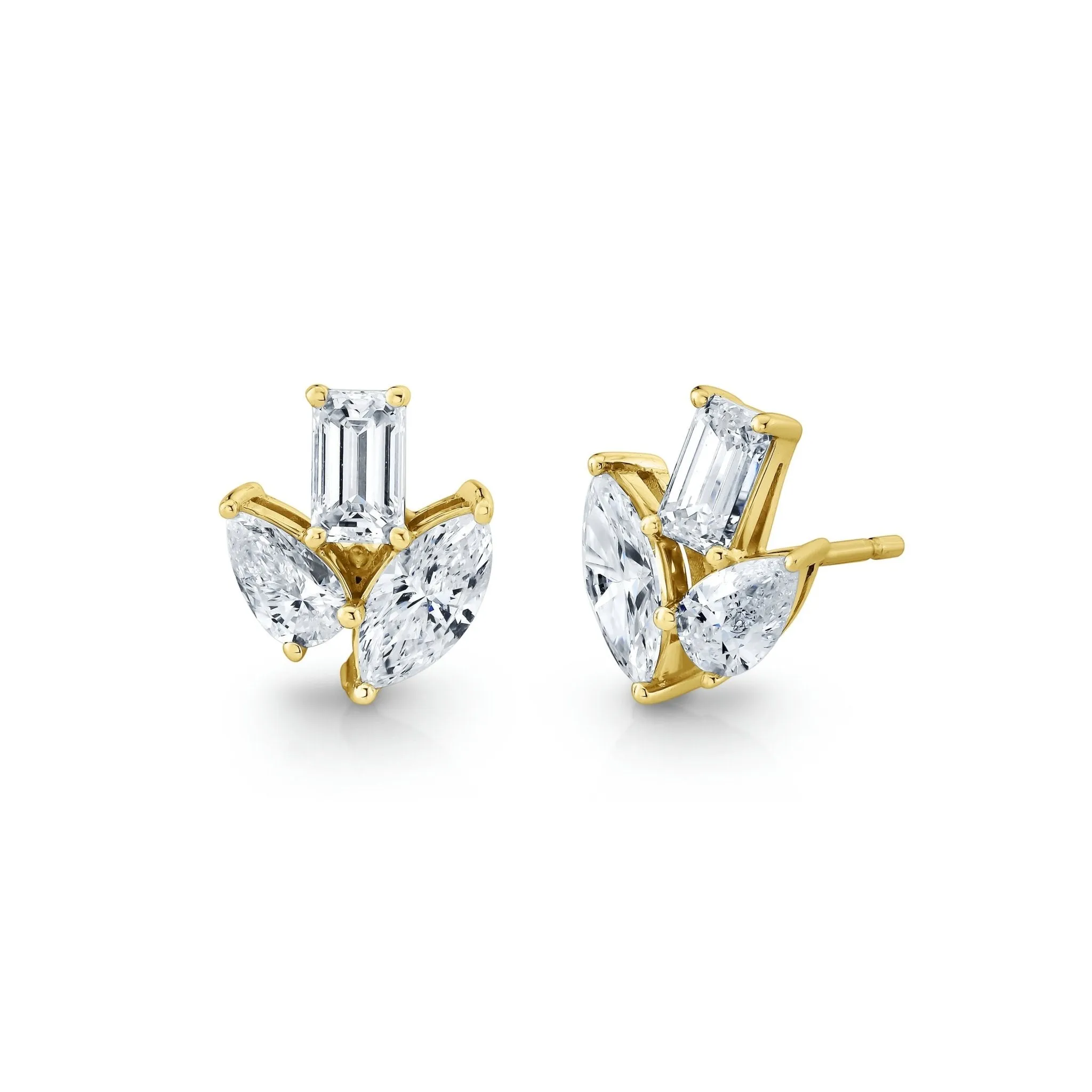 Multi  Shape Diamond Stud Earrings