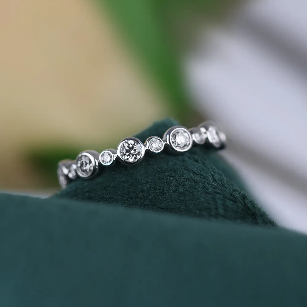 Multi Stone Diamond Bezel Set Ring