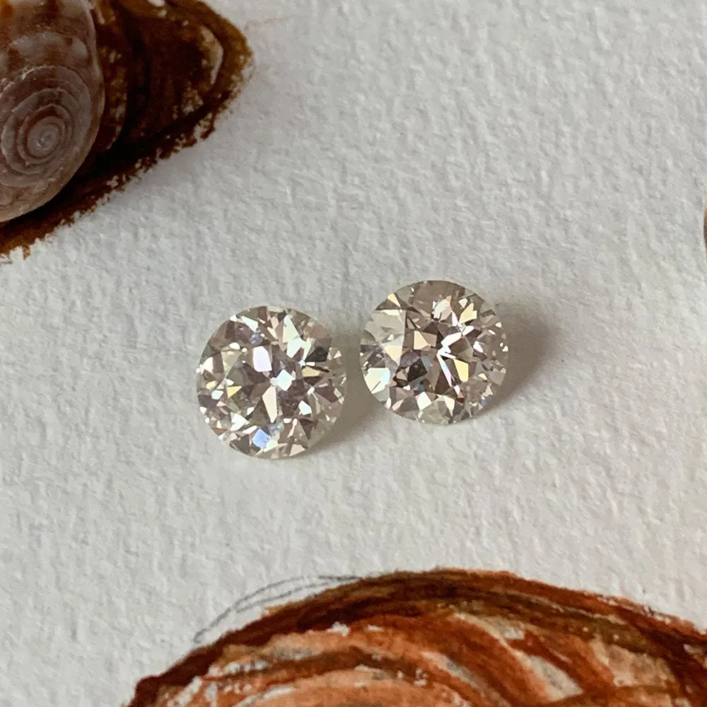 Old Mine Diamond Stud Earrings