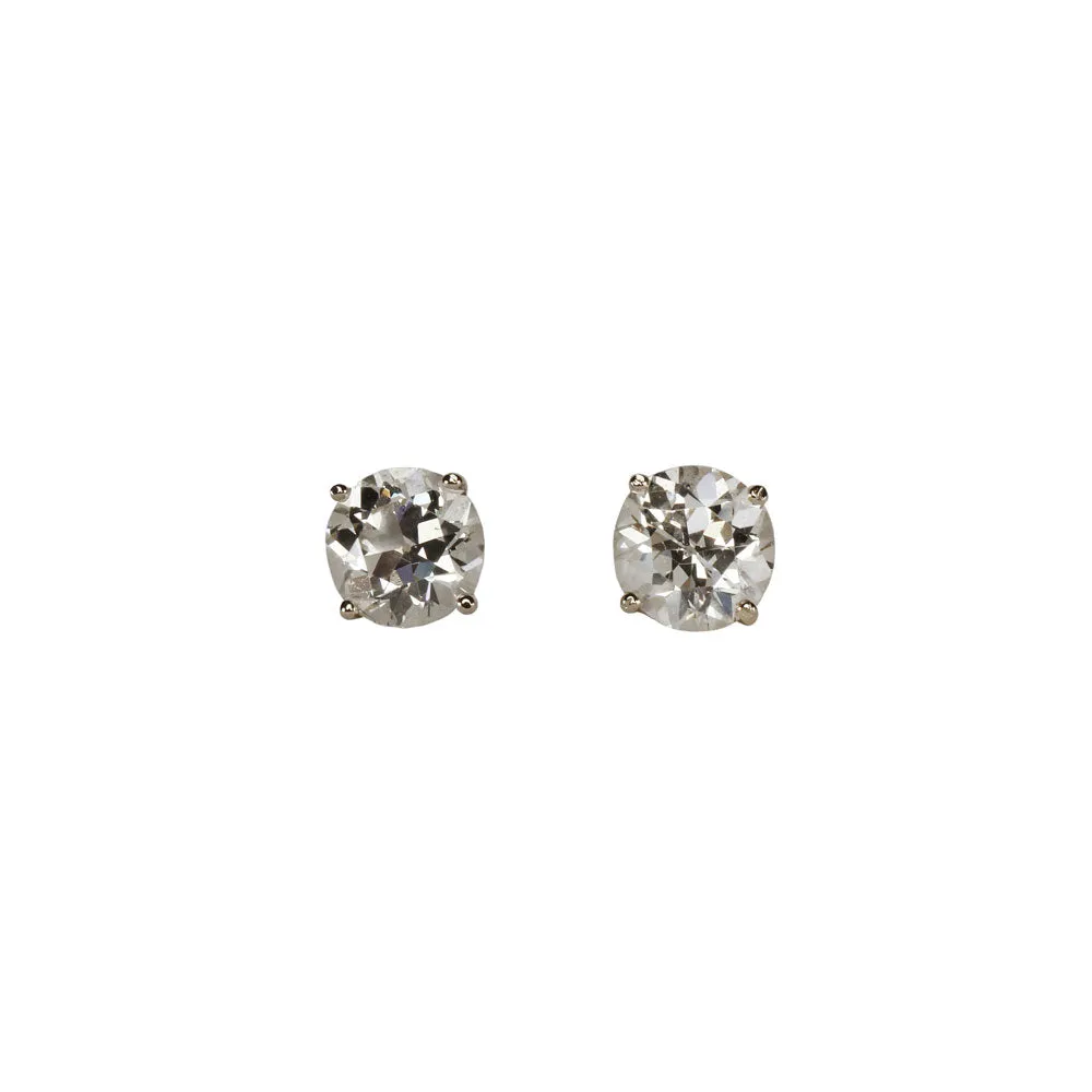 Old Mine Diamond Stud Earrings