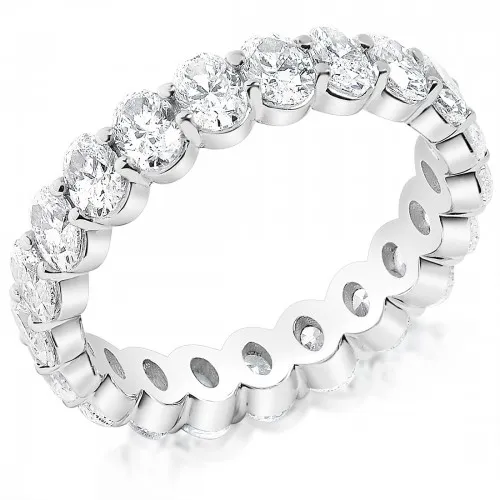 Oval Double Shared Prong Eternity Ring