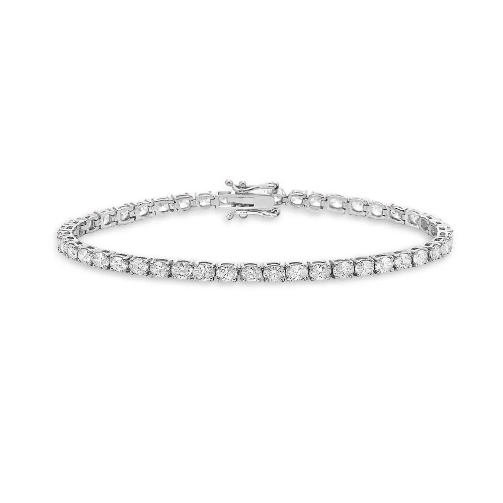 Oval Shape Diamond Tennis Bracelet (5.00 ct.) 4.75 mm 4-Prongs Setting in 14K Gold