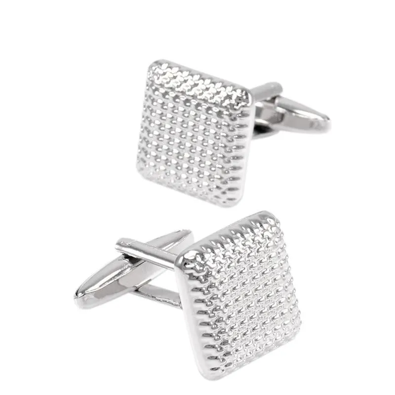 Pin Dot Silver-Tone Cufflinks