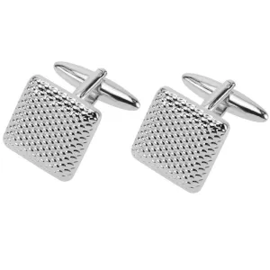 Pin Dot Silver-Tone Cufflinks