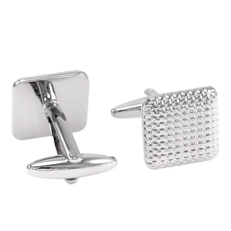 Pin Dot Silver-Tone Cufflinks