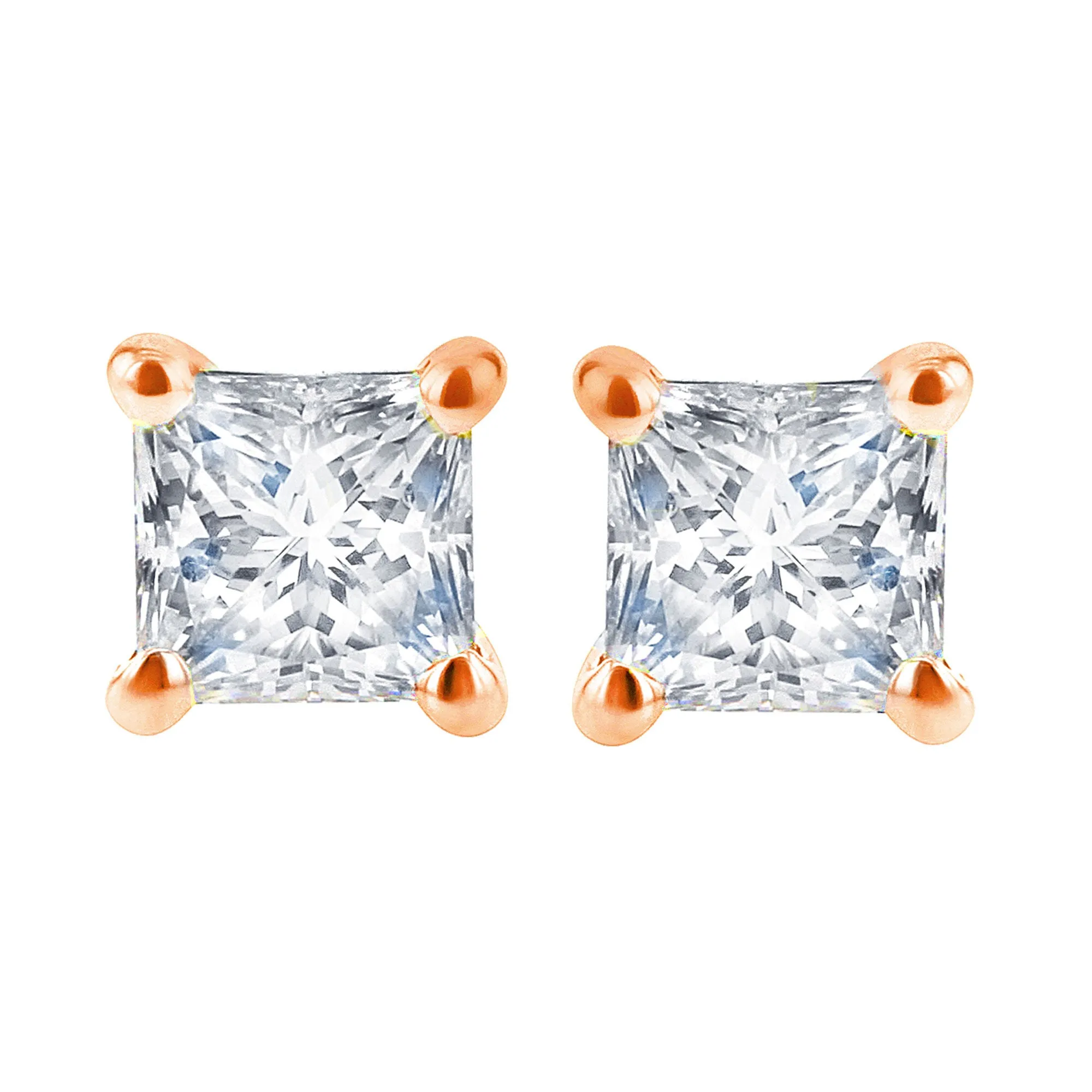 Princess Bella Diamond Stud Earrings 3/8ct