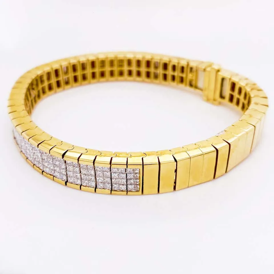 Princess Cut Pave Diamond Bracelet