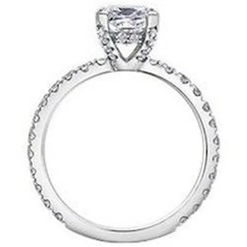 Princess Cut Solitaire with diamond set shoulders 1.75ct