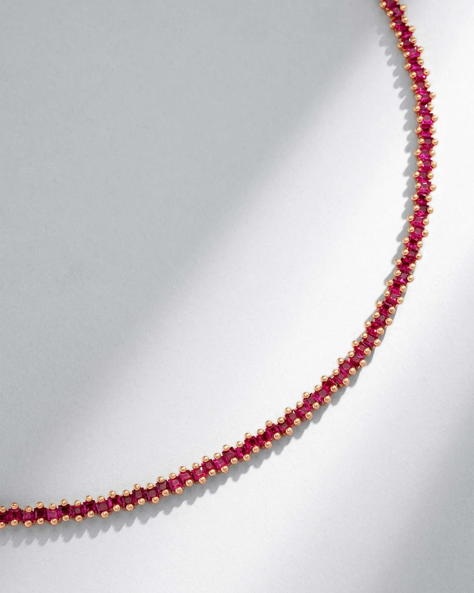 Princess Midi Ruby Tennis Necklace