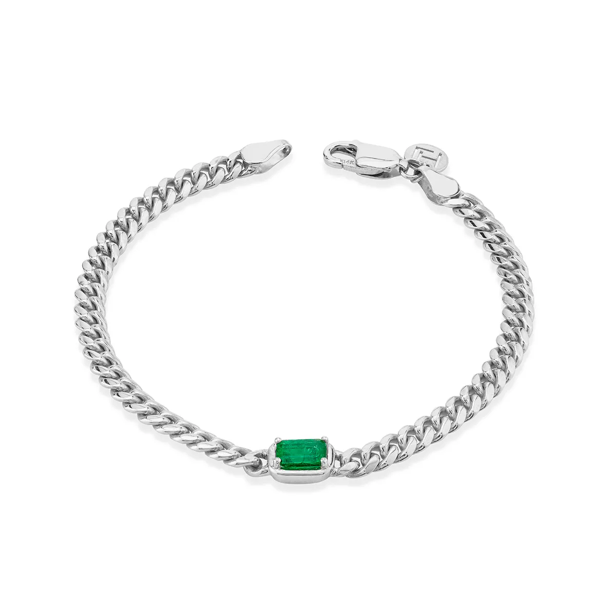 Queen Emerald Cut Emerald Cuban Bracelet