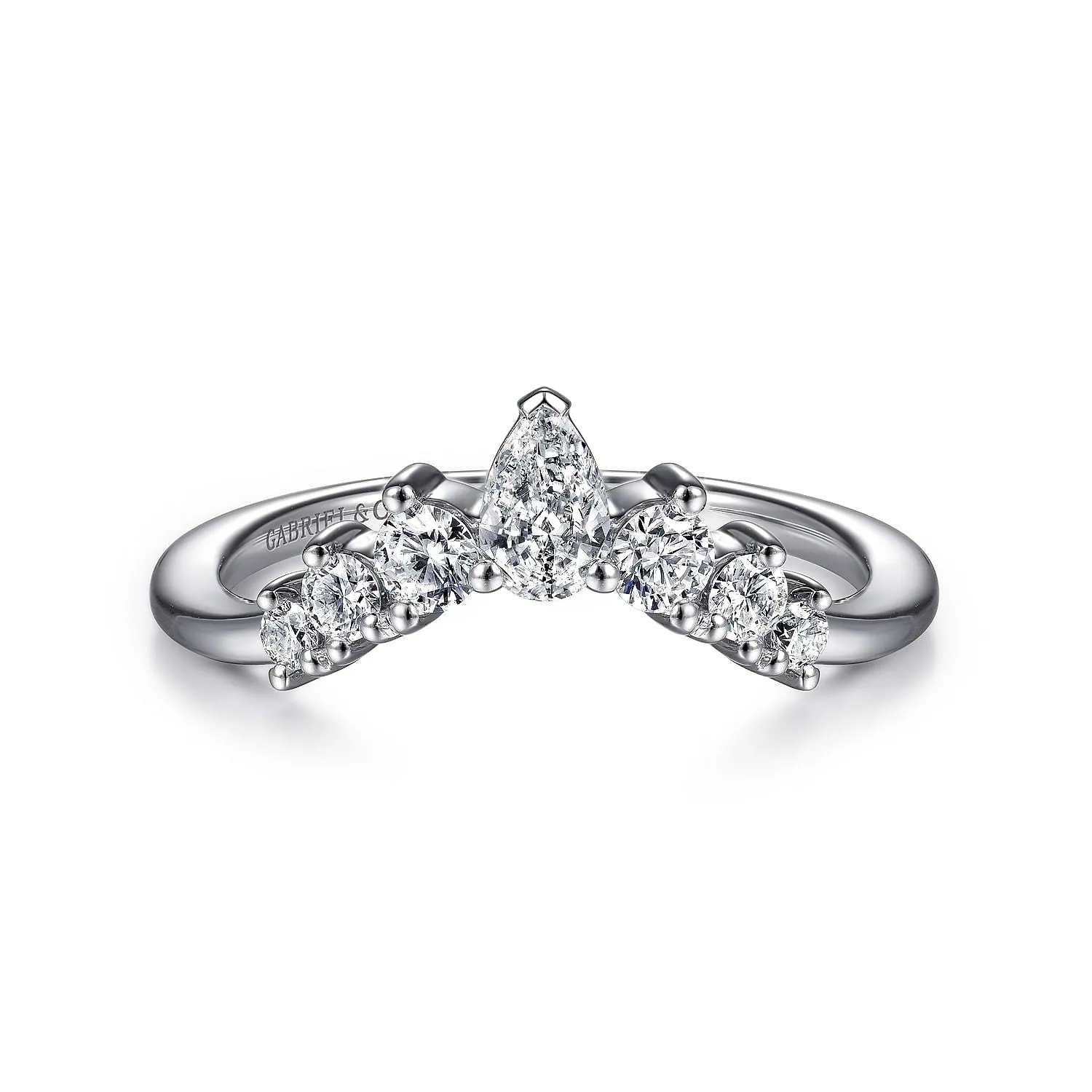 Reggio - 14K White Gold Curved Diamond Band