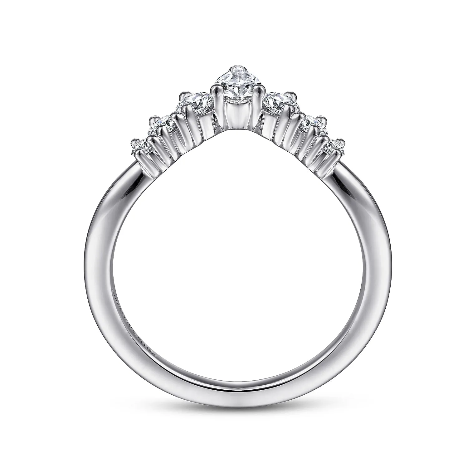 Reggio - 14K White Gold Curved Diamond Band