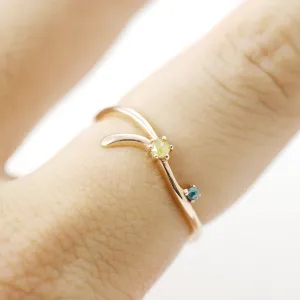 Rough diamond branch Ring - 14K/ 18K Gold