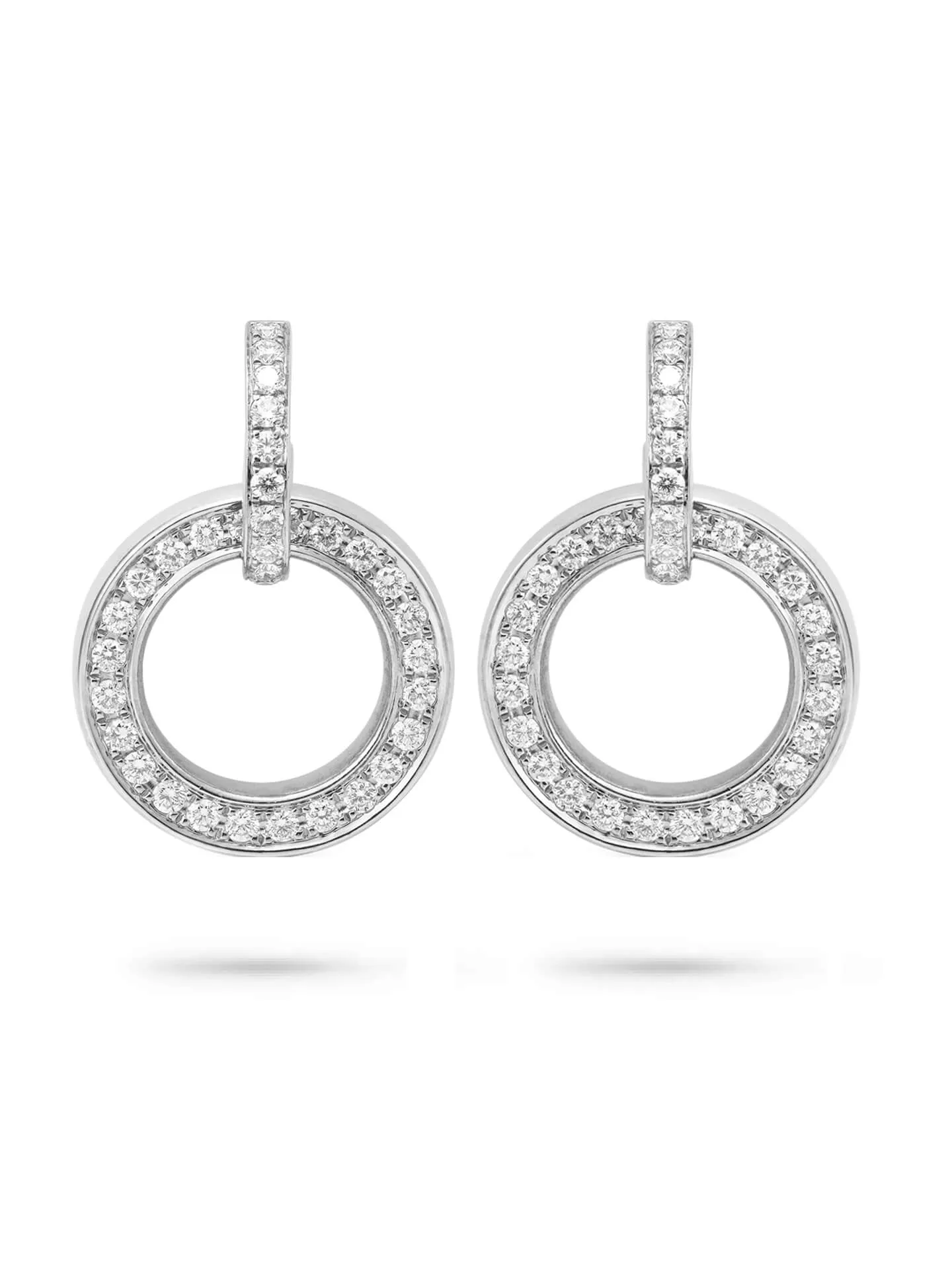 Roulette Large White Gold Diamond Earrings