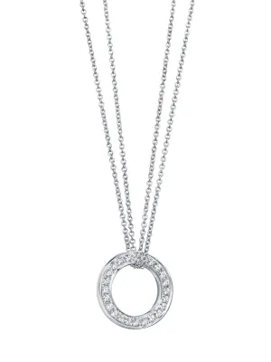 Roulette Large White Gold Diamond Pendant