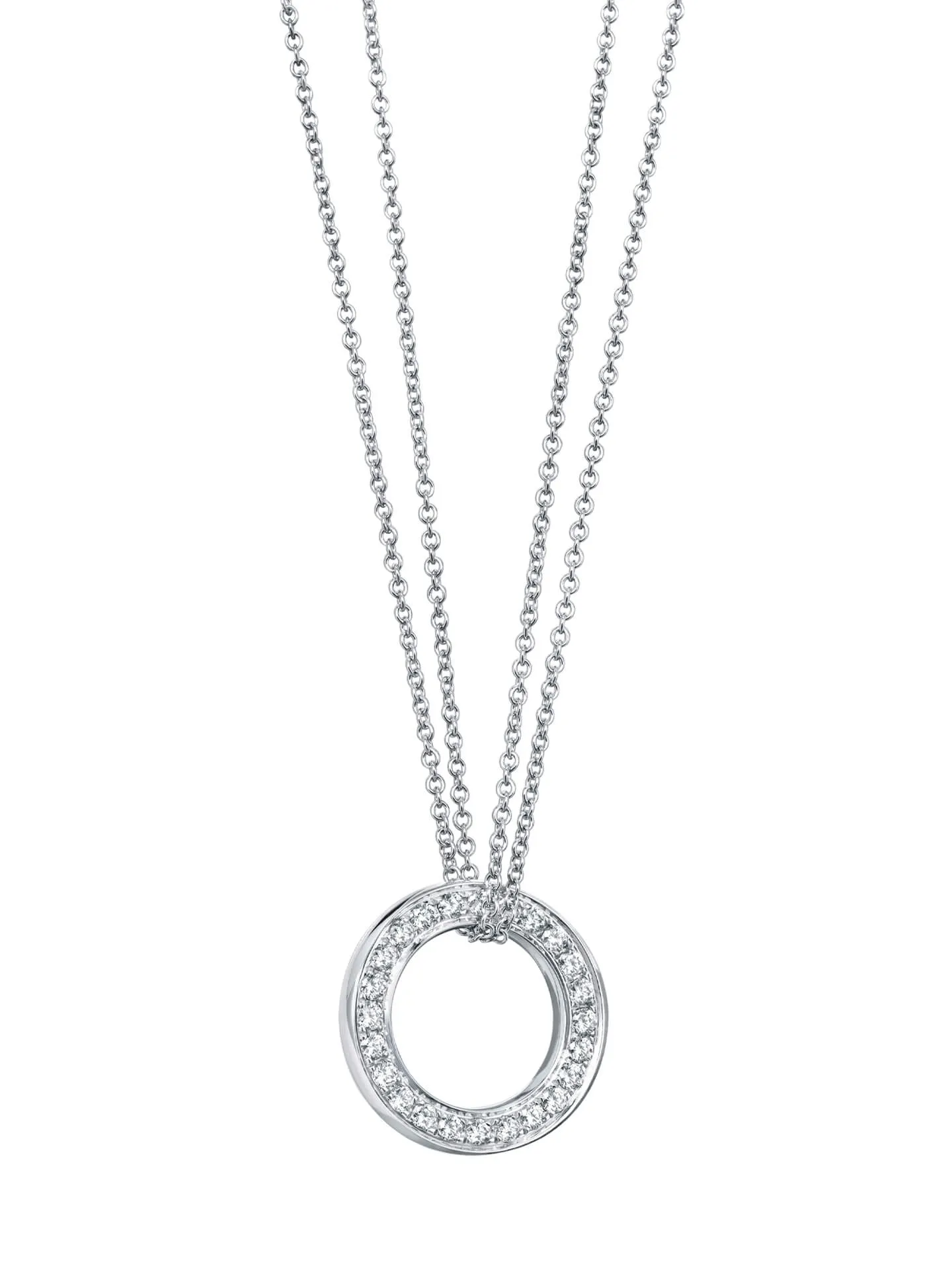 Roulette Large White Gold Diamond Pendant