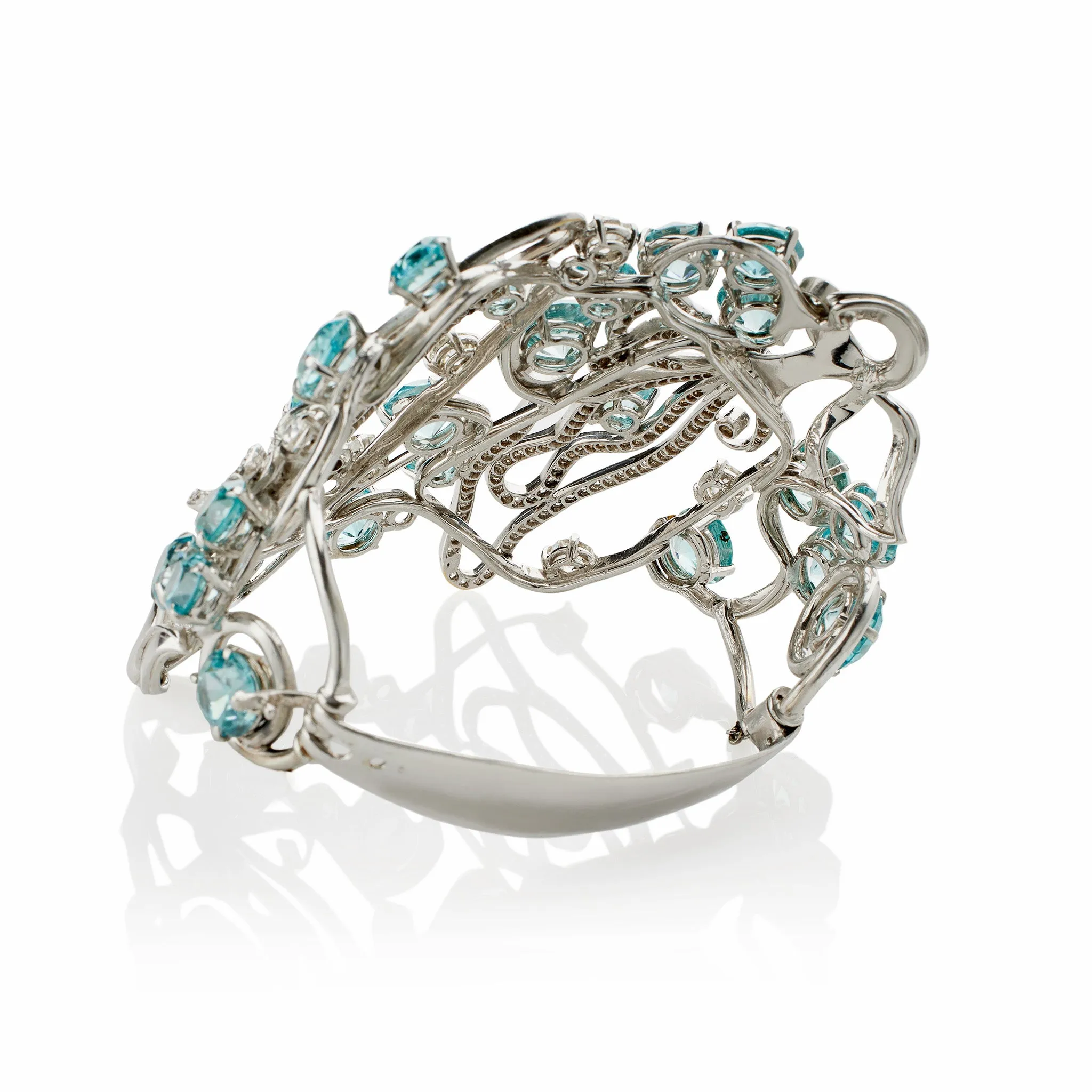 Seaman Schepps Blue Zircon and Diamond Bracelet