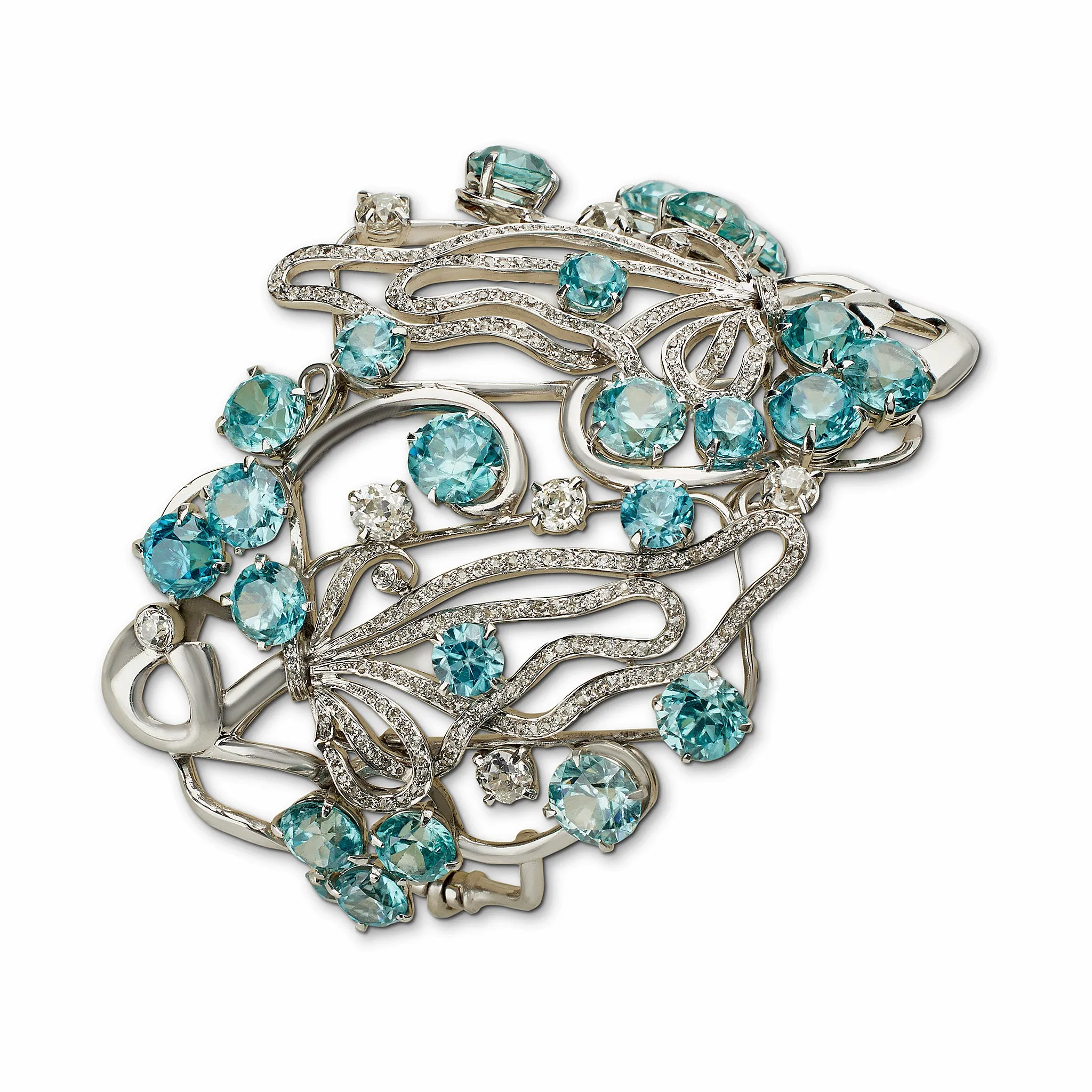 Seaman Schepps Blue Zircon and Diamond Bracelet