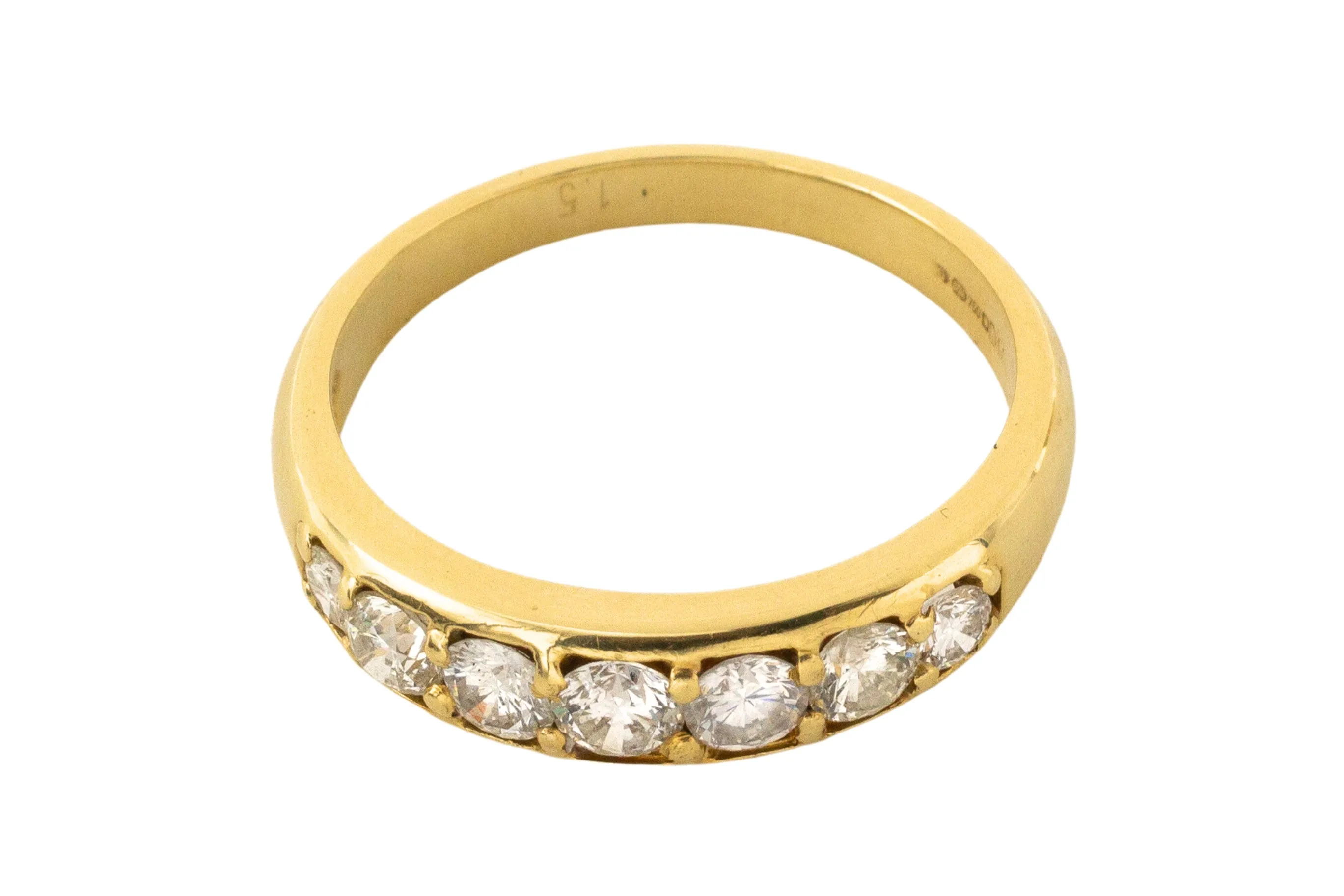 Seven stone diamond ring in 18 carat gold